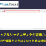 WordPressビジュアルリッチエディタが表示されず入力や編集ができなくなった時の対処法